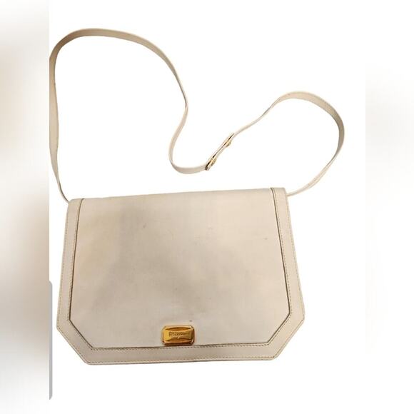 SALVATORE FERRAGAMO WHITE SATCHEL BAG - Picture 1 of 9